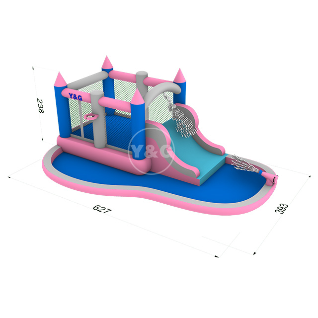 儿童粉色水上乐园组合水滑梯Y21-S10
