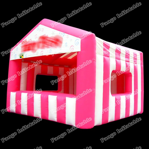 Pink and white inflatable tentGN089