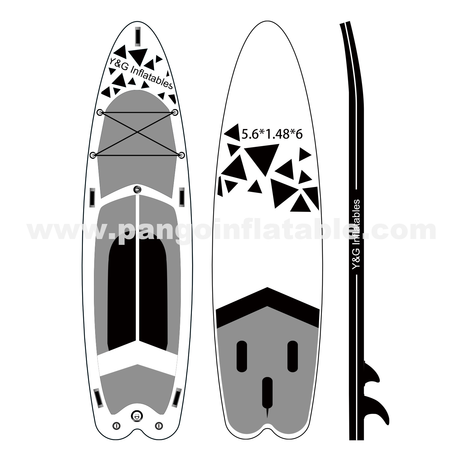 Black Graphics Inflatable Paddle Board[YG-001]