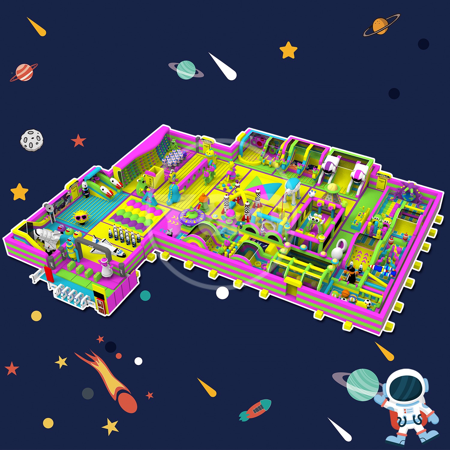 Space Jumping Fun Theme Inflatable ParkYGIP-13